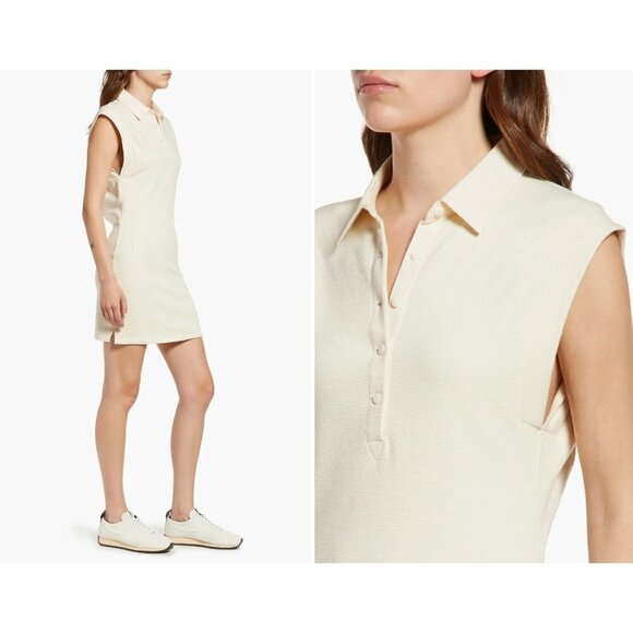 New rag & bone Size S/P Mckenna Cotton Polo Minidress Antique White MSRP $295 - Picture 3 of 16